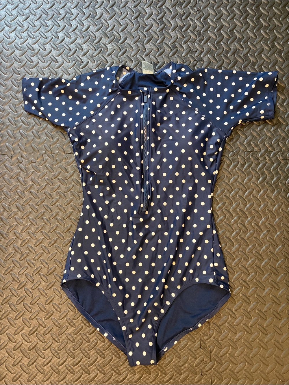 Shade & Shore Short Sleeve One Piece Swim Navy L